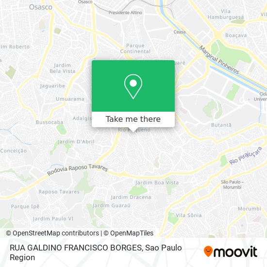 RUA GALDINO FRANCISCO BORGES map