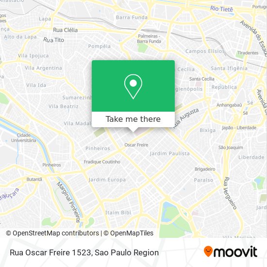 Mapa Rua Oscar Freire  1523