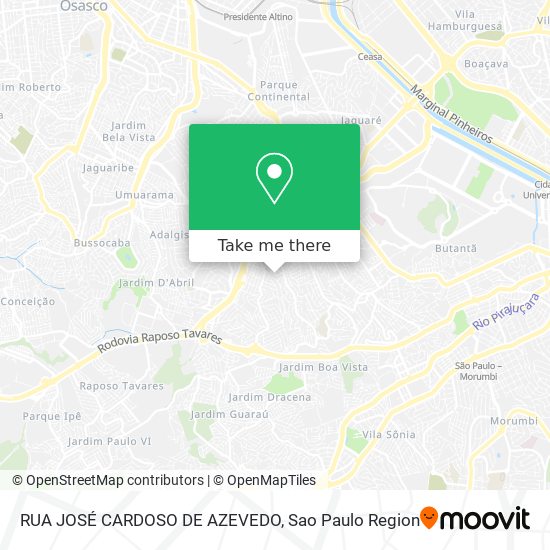 RUA JOSÉ CARDOSO DE AZEVEDO map