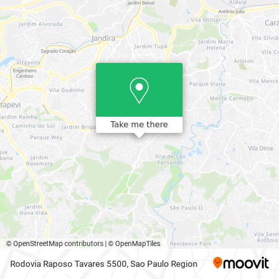 Rodovia Raposo Tavares 5500 map