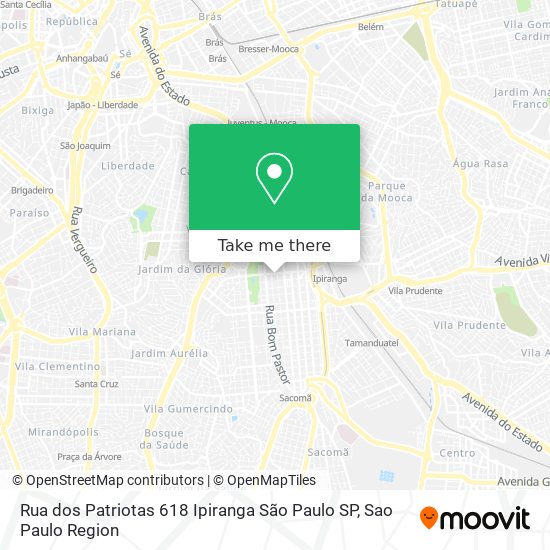 Mapa Rua dos Patriotas  618   Ipiranga   São Paulo   SP