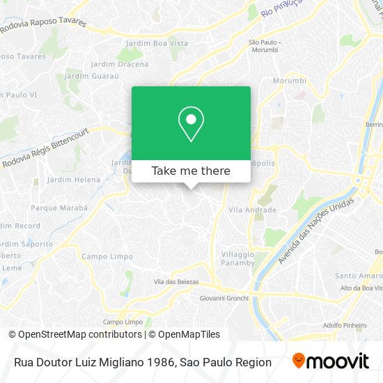 Rua Doutor Luiz Migliano  1986 map