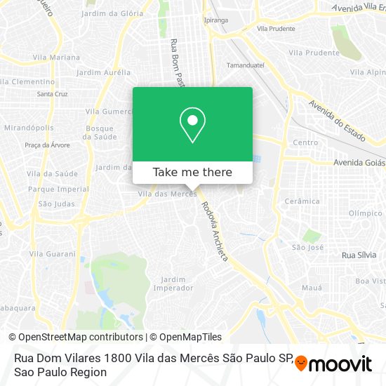 Rua Dom Vilares  1800   Vila das Mercês   São Paulo  SP map