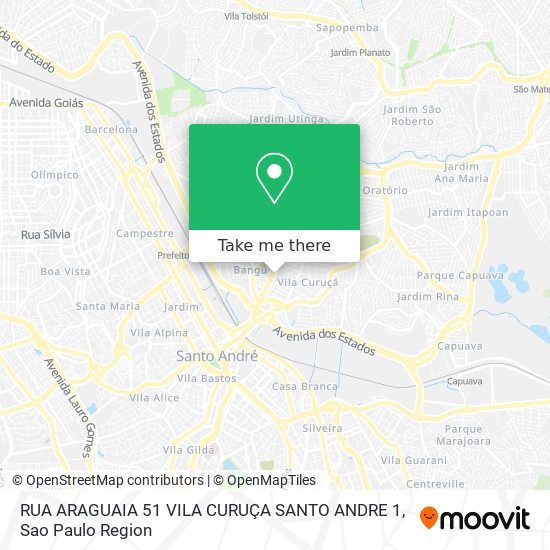 Mapa RUA ARAGUAIA  51   VILA CURUÇA   SANTO ANDRE 1