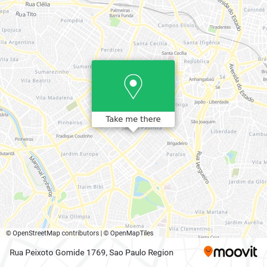 Mapa Rua Peixoto Gomide 1769