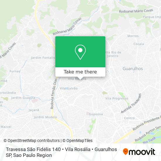 Mapa Travessa São Fidélis  140 •  Vila Rosália • Guarulhos SP