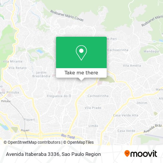 Mapa Avenida Itaberaba 3336