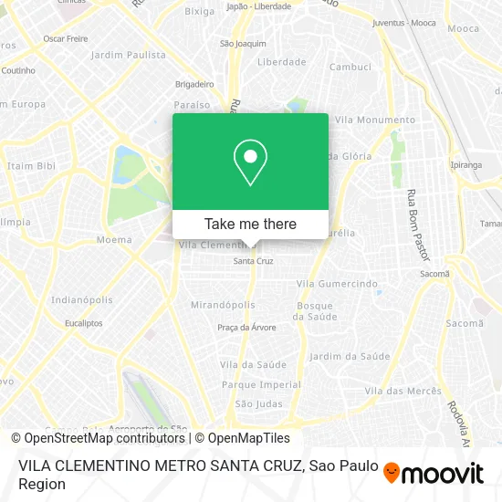 VILA CLEMENTINO METRO SANTA CRUZ map