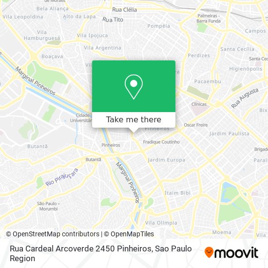 Mapa Rua Cardeal Arcoverde  2450   Pinheiros