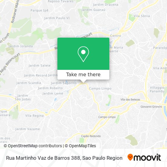 Mapa Rua Martinho Vaz de Barros 388