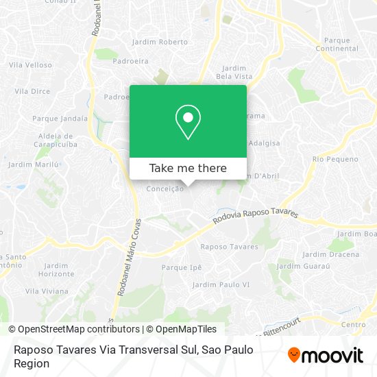 Raposo Tavares  Via Transversal Sul map