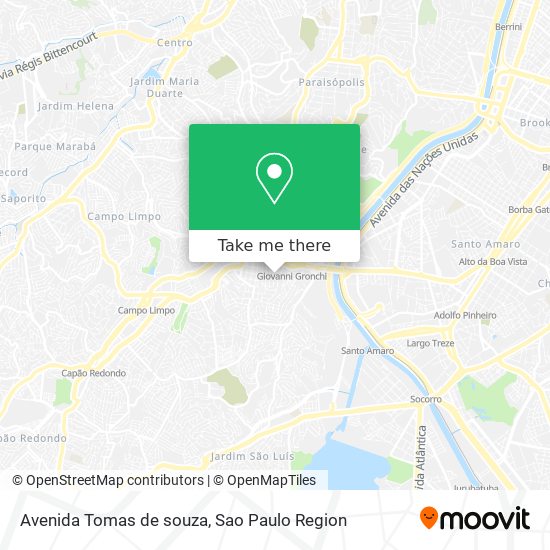 Mapa Avenida Tomas de souza