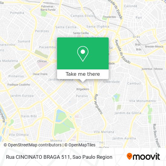 Mapa Rua CINCINATO BRAGA 511