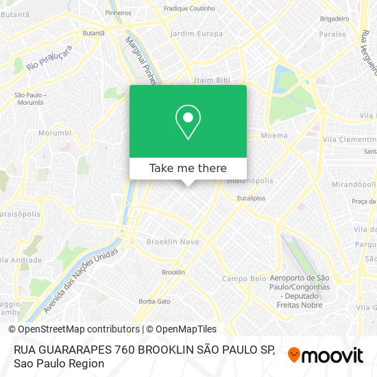 RUA GUARARAPES 760  BROOKLIN  SÃO PAULO SP map