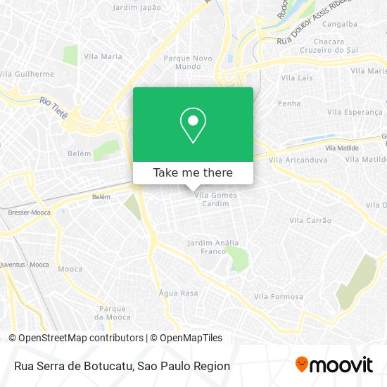 Mapa Rua Serra de Botucatu
