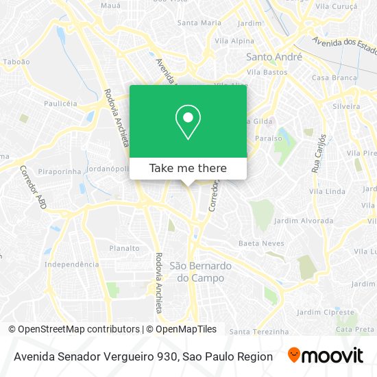 Mapa Avenida Senador Vergueiro 930