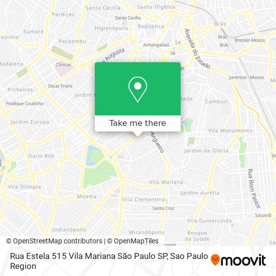 Mapa Rua Estela  515   Vila Mariana   São Paulo   SP