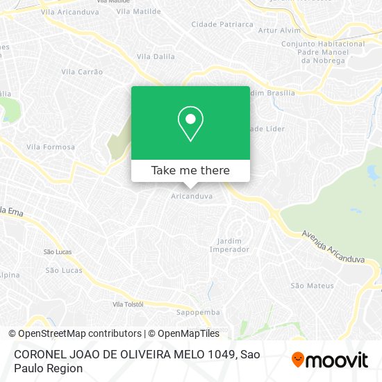 Mapa CORONEL JOAO DE OLIVEIRA MELO 1049