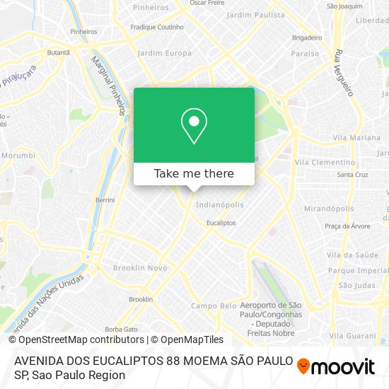 Mapa AVENIDA DOS EUCALIPTOS  88 MOEMA  SÃO PAULO SP