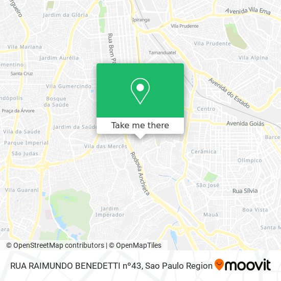 Mapa RUA  RAIMUNDO BENEDETTI nº43