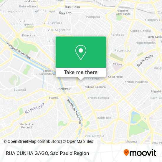RUA CUNHA GAGO map