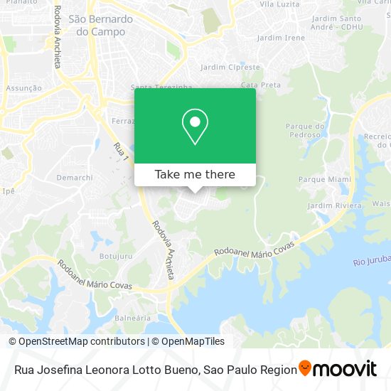 Mapa Rua Josefina Leonora Lotto Bueno