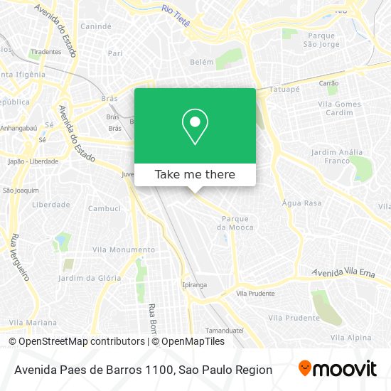 Avenida Paes de Barros 1100 map