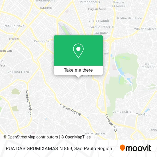 RUA DAS GRUMIXAMAS N  869 map