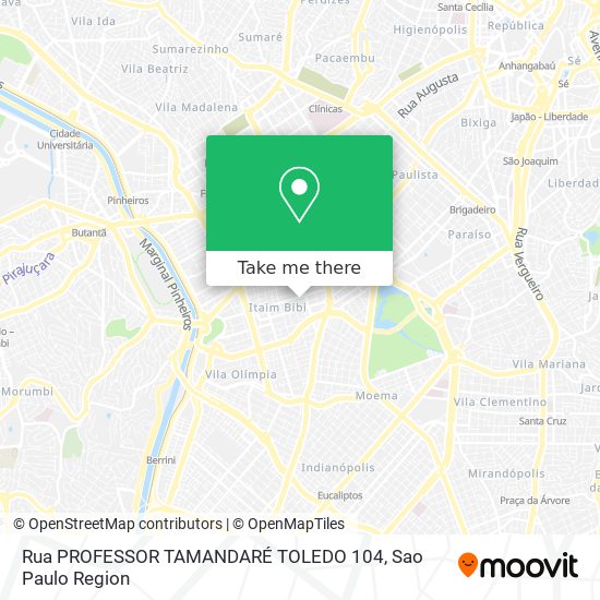 Mapa Rua PROFESSOR TAMANDARÉ TOLEDO 104