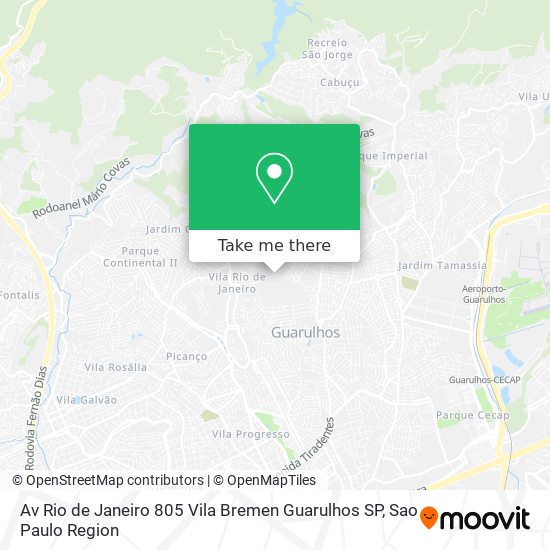 Mapa Av  Rio de Janeiro  805   Vila Bremen  Guarulhos   SP