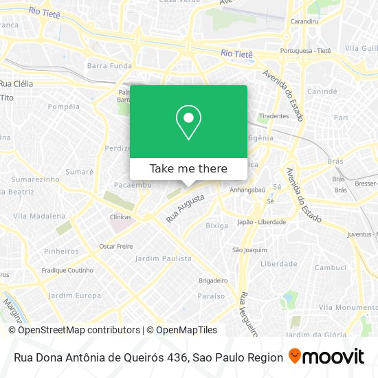 Mapa Rua Dona Antônia de Queirós 436