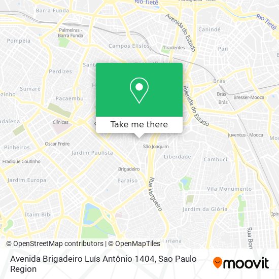 Avenida Brigadeiro Luís Antônio 1404 map
