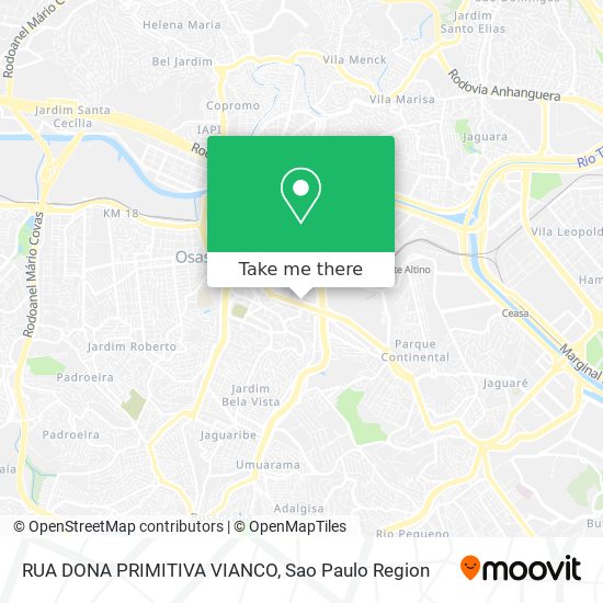 RUA DONA PRIMITIVA VIANCO map