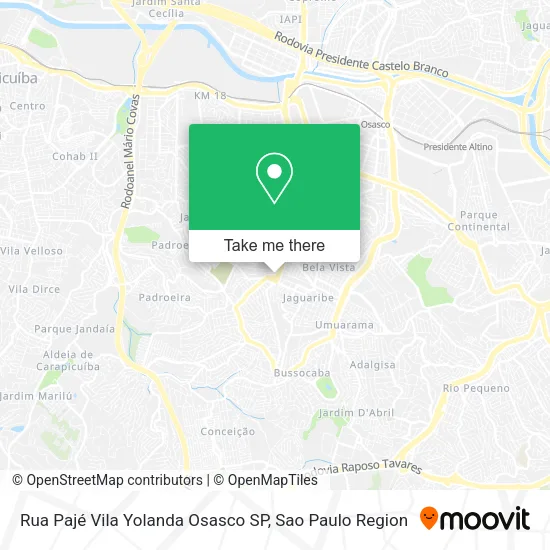 Rua Pajé   Vila Yolanda  Osasco   SP map