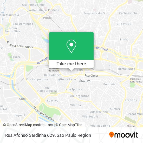 Mapa Rua Afonso Sardinha 629