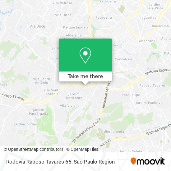 Rodovia Raposo Tavares 66 map