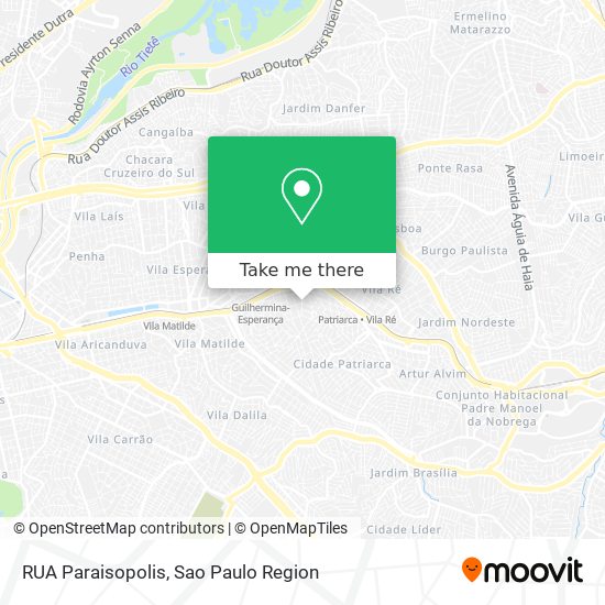 Mapa RUA Paraisopolis