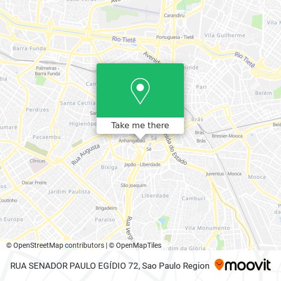 Mapa RUA SENADOR PAULO EGÍDIO 72