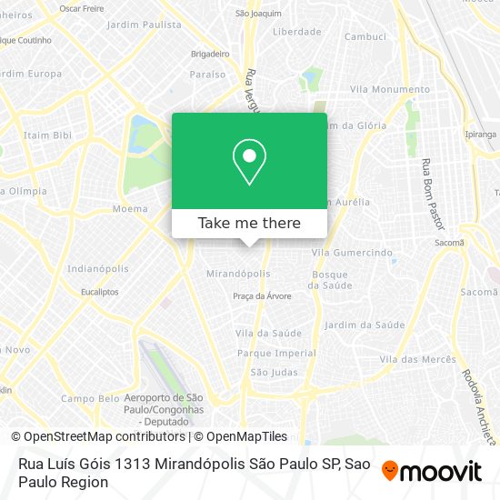 Mapa Rua Luís Góis  1313   Mirandópolis   São Paulo   SP