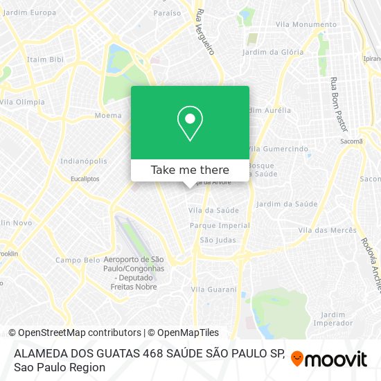 ALAMEDA DOS GUATAS  468 SAÚDE  SÃO PAULO SP map