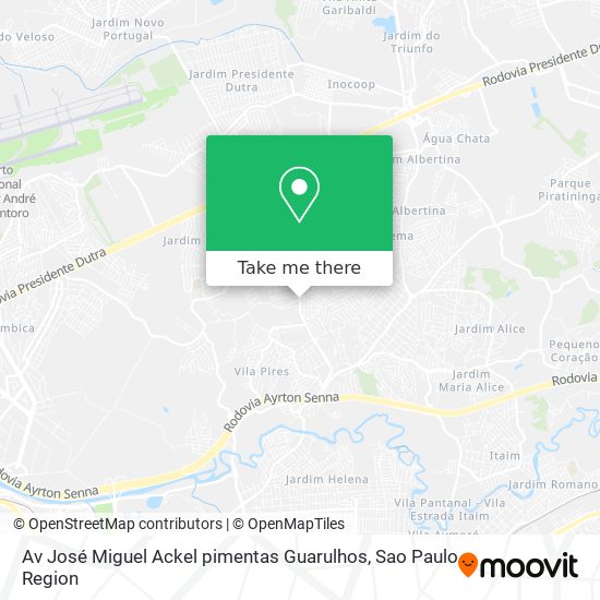 Av José  Miguel Ackel   pimentas   Guarulhos map