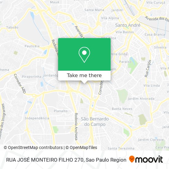 Mapa RUA JOSÉ MONTEIRO FILHO 270