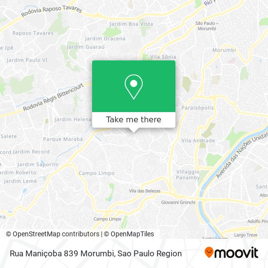 Mapa Rua Maniçoba  839   Morumbi