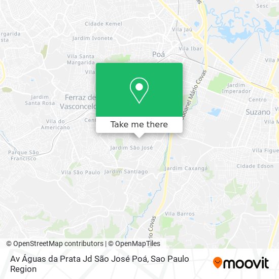 Mapa Av  Águas da Prata  Jd  São José   Poá