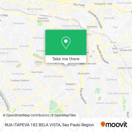 RUA ITAPEVA 182 BELA VISTA map