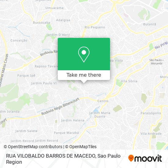 RUA VILOBALDO BARROS DE MACEDO map