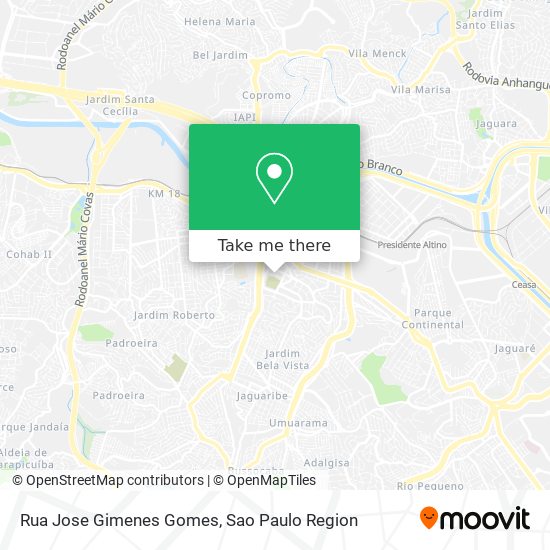 Mapa Rua Jose Gimenes Gomes