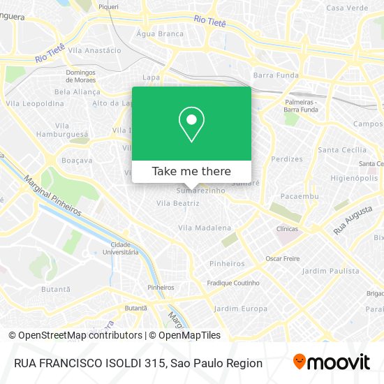 Mapa RUA FRANCISCO ISOLDI 315