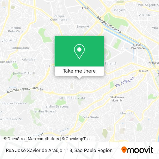 Mapa Rua José Xavier de Araújo 118