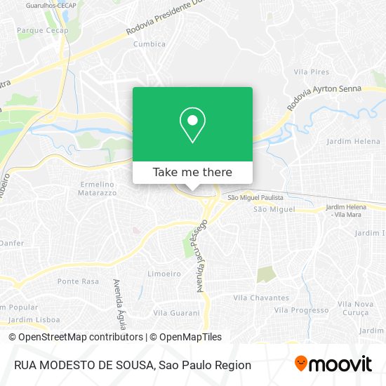 RUA MODESTO DE SOUSA map